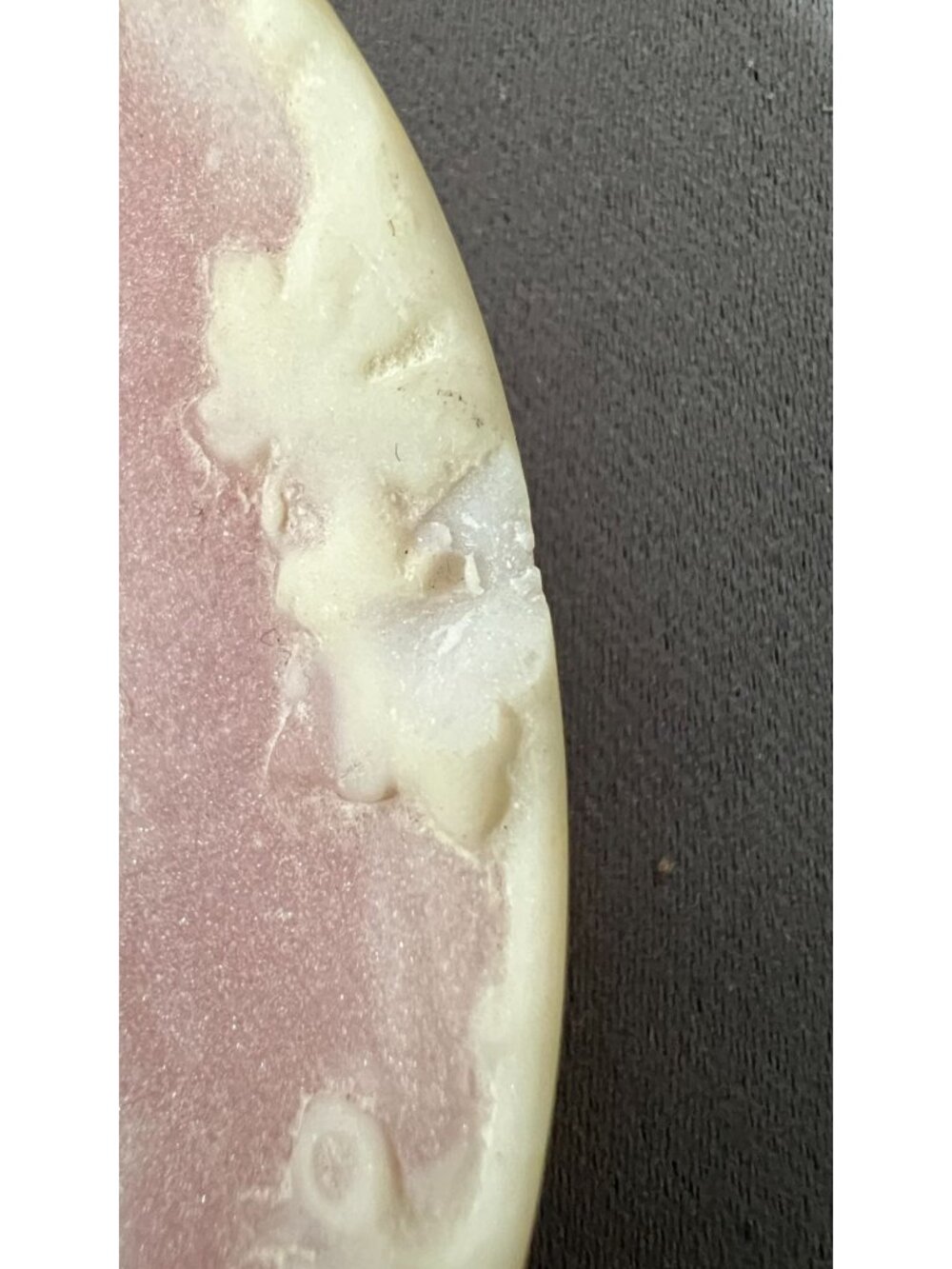 Genuine Incolay Stone Plate Handcrafted USA Pink White ’75 - Picture 2 of 4